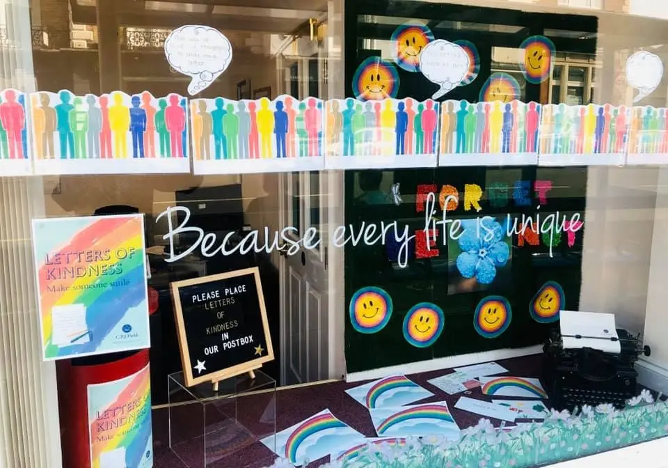 Letters of kindness display, Hove, 2020