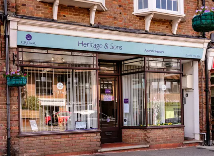 A photo showing the CPJ Field Heritage & Sons funeral home in Amersham.