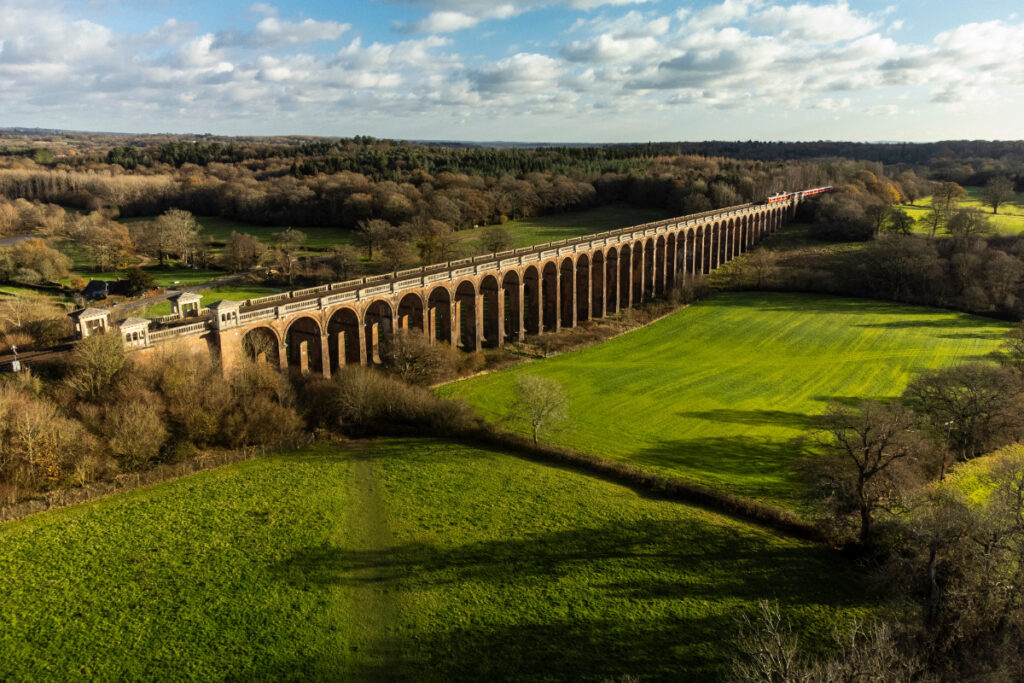 A photo showing the viaduct that cuts through the countryside near Haywards Heath.