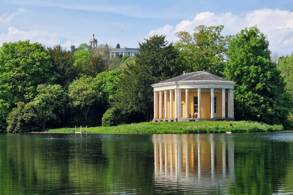A photo showing the landscape at West Wycombe Park which is located near to the town of High Wycombe.