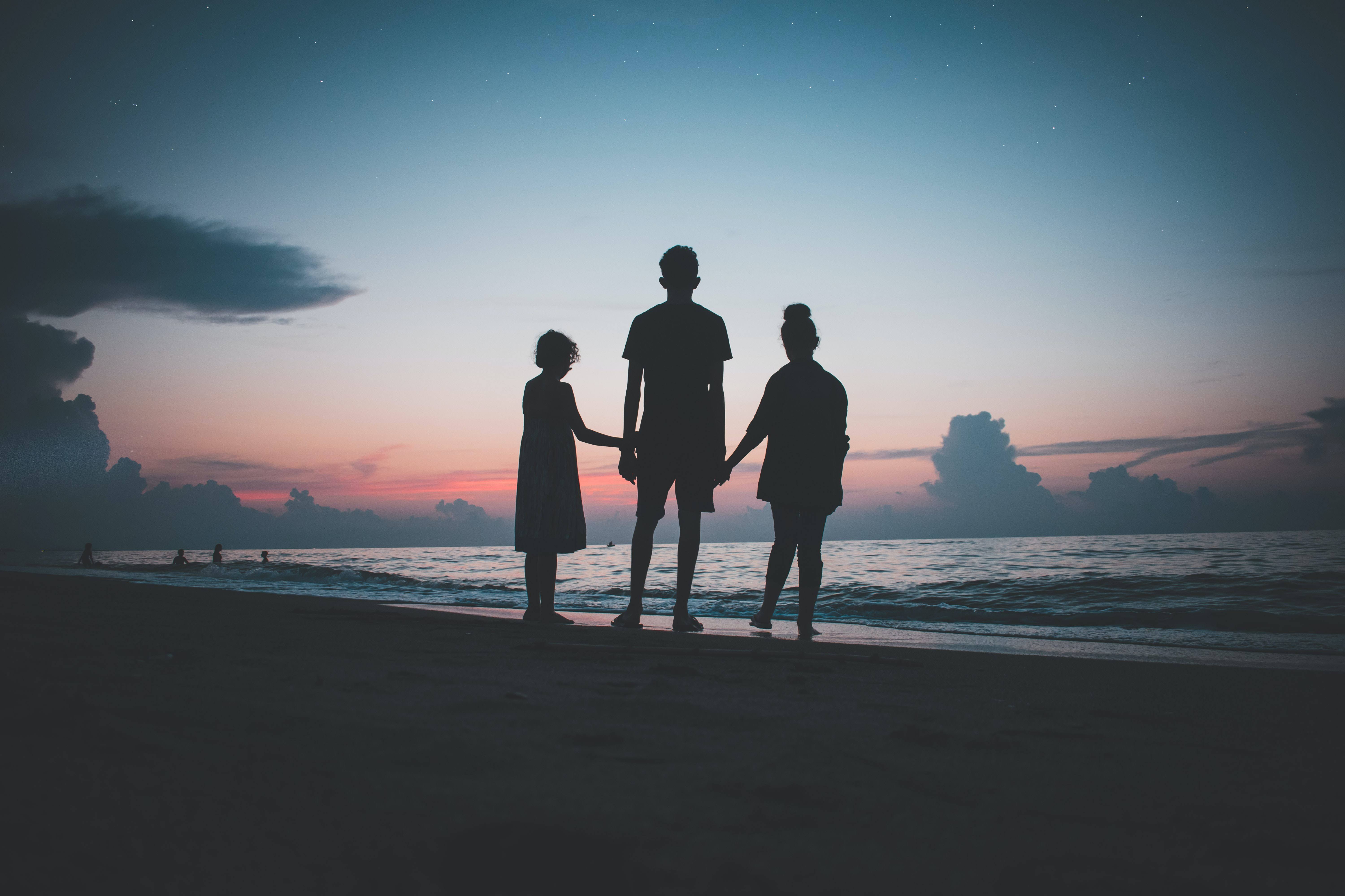 Family looking out to sea